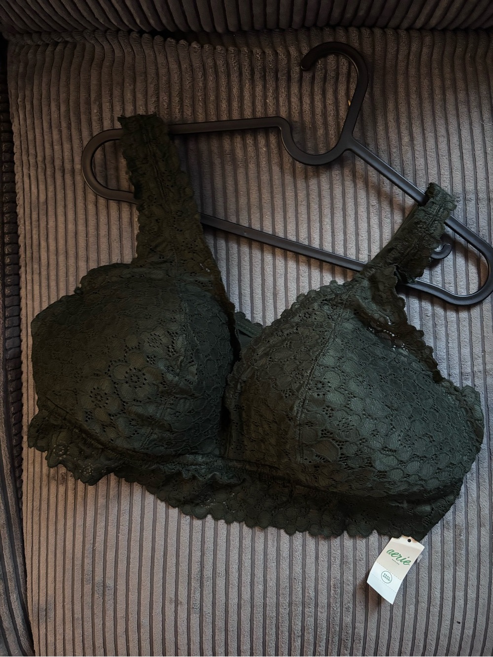 Olive Green lace bralette Aerie